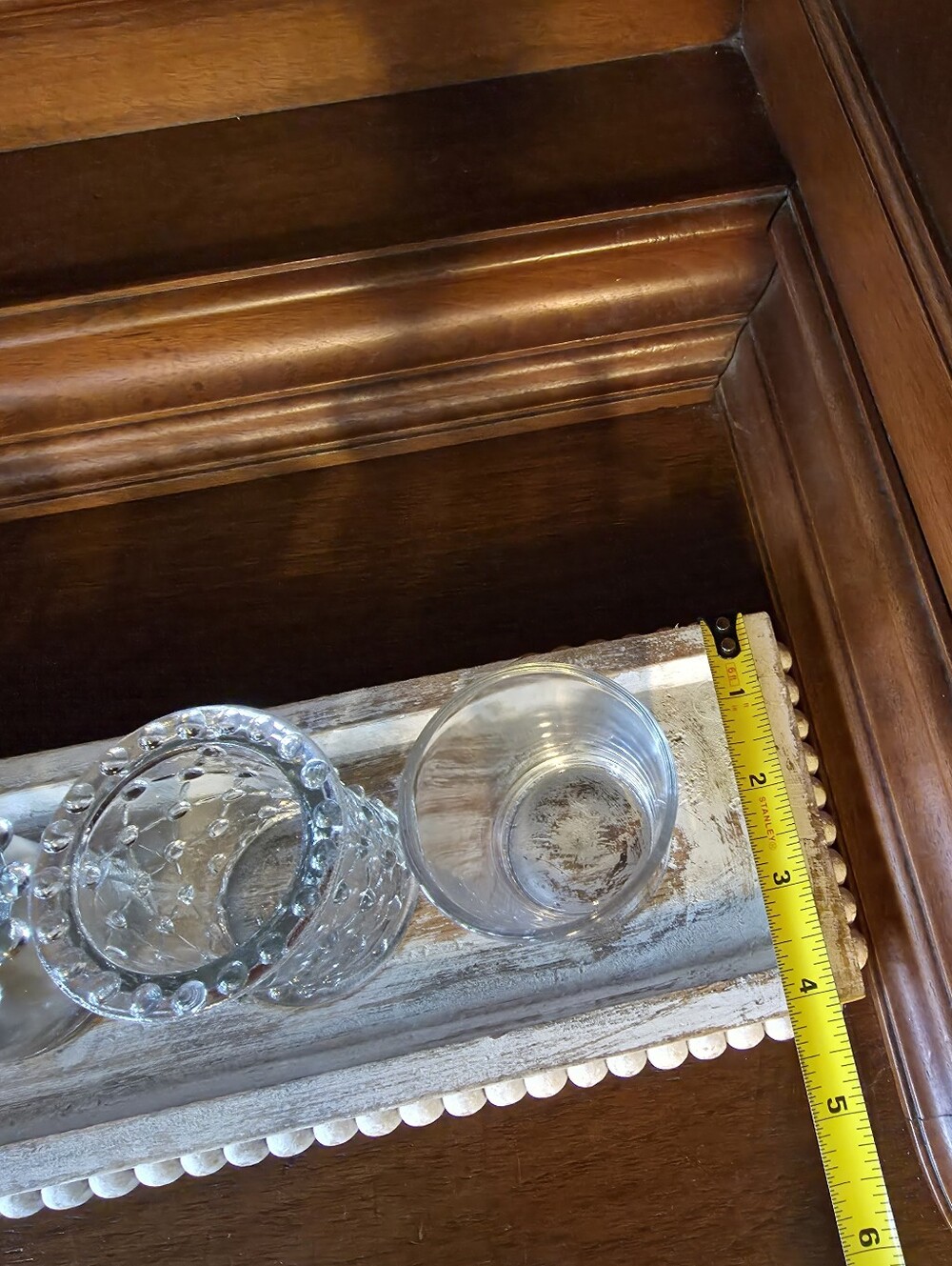Mud Pie Beaded Wood Tray & Glass Votives - Picture 3 of 3